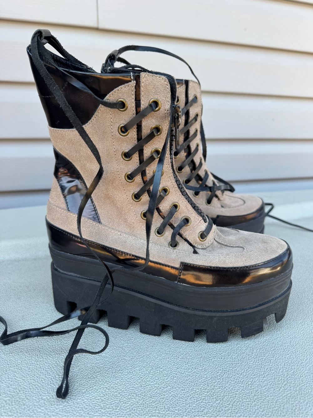 Jeffrey Campbell Andover Platform boots Womens size 6.5M New